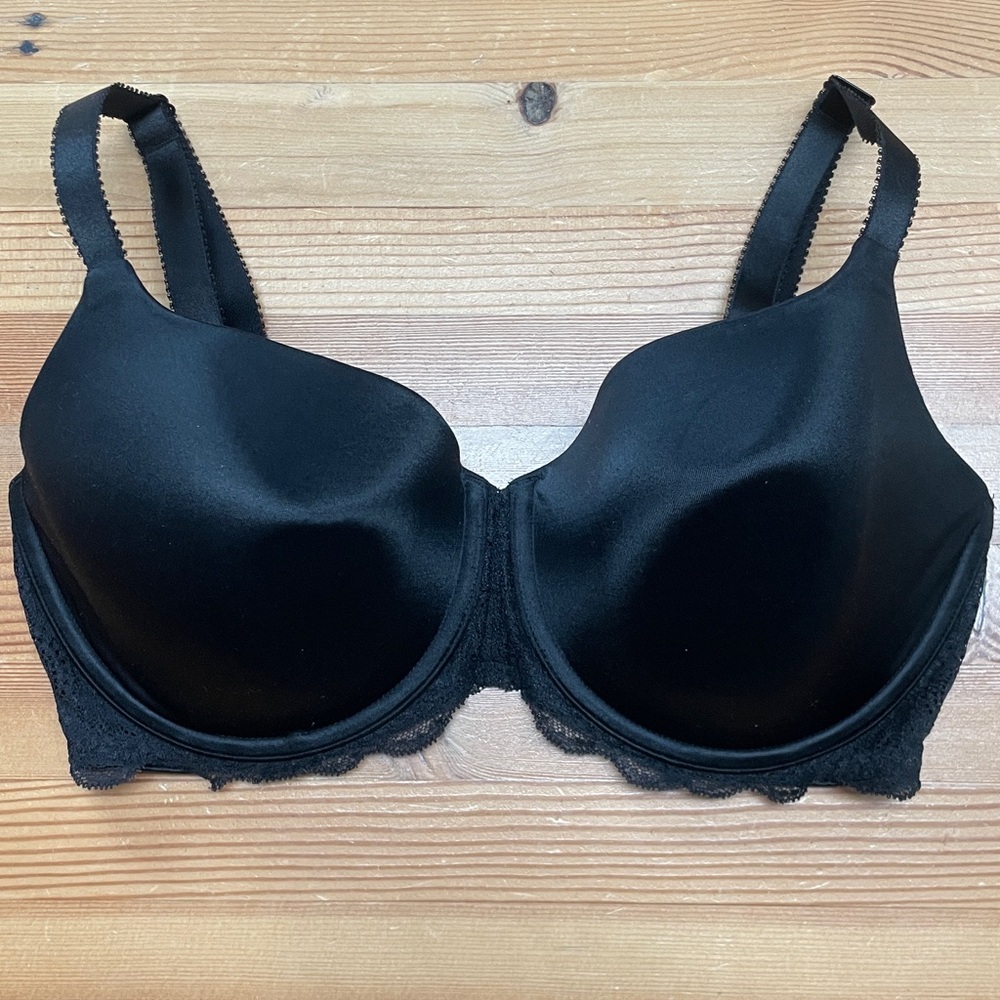 Lilyette 36DD Everyday Sexy Balconette with Lace Underwired Bra 0452 Black
